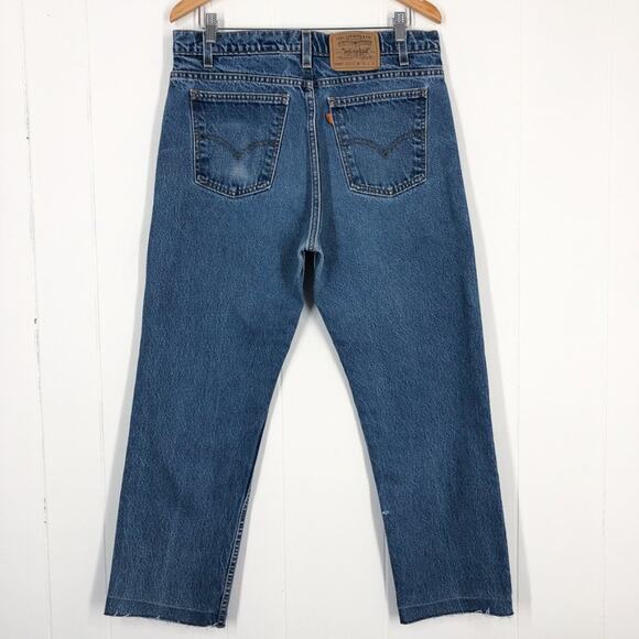 Levis 505 Jeans VTG 90s Orange Tab Relaxed Fit Straight Leg Distressed Waist 33 - Picture 1 of 16